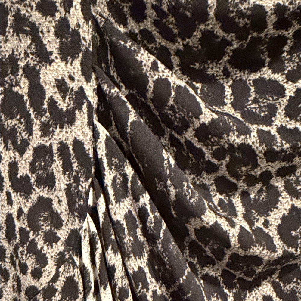 David Meister Black & Cream Leopard-Print Wrap Dress - Picture 3 of 4